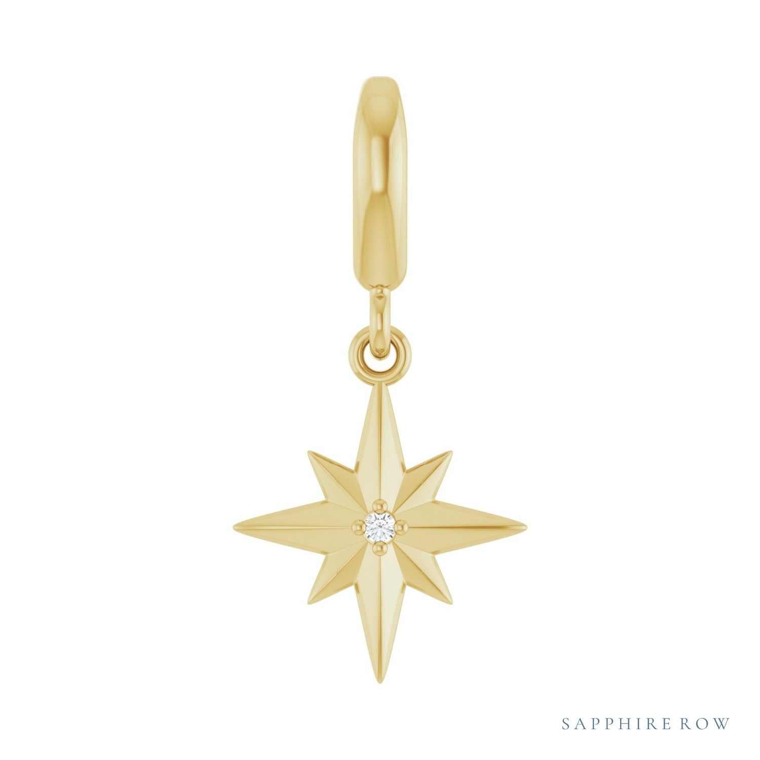 Sapphire Row Lab-Grown Diamond Star Pendant - 14K Yellow Gold