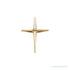 Sapphire Row Natural Diamond Cross Pendant - 14K Yellow Gold