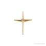 Sapphire Row Natural Diamond Cross Pendant - 14K Yellow Gold