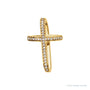 Sapphire Row Natural Diamond Pavé Cross Pendant - 14K Yellow Gold