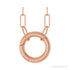Sapphire Row Gold Circle Carabiner Necklace - 14K Rose Gold, 16"