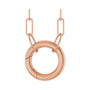Sapphire Row Gold Circle Carabiner Necklace - 14K Rose Gold, 16"