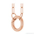 Sapphire Row Gold Circle Carabiner Necklace - 14K Rose Gold, 16" (view 2)