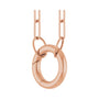 Sapphire Row Gold Circle Carabiner Necklace - 14K Rose Gold, 16" (view 2)