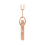 Sapphire Row Gold Circle Carabiner Necklace - 14K Rose Gold, 16" (view 3)