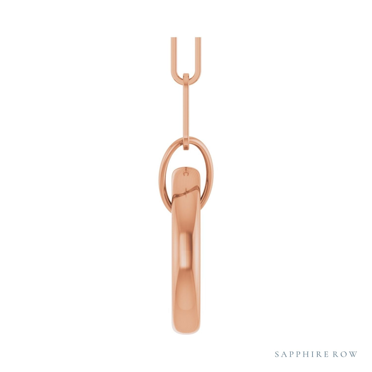 Sapphire Row Gold Circle Carabiner Necklace - 14K Rose Gold, 16" (view 3)