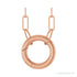 Sapphire Row Gold Circle Carabiner Necklace - 14K Rose Gold, 18"