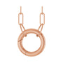 Sapphire Row Gold Circle Carabiner Necklace - 14K Rose Gold, 18"