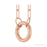 Sapphire Row Gold Circle Carabiner Necklace - 14K Rose Gold, 18" (view 2)