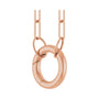 Sapphire Row Gold Circle Carabiner Necklace - 14K Rose Gold, 18" (view 2)