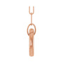 Sapphire Row Gold Circle Carabiner Necklace - 14K Rose Gold, 18" (view 3)