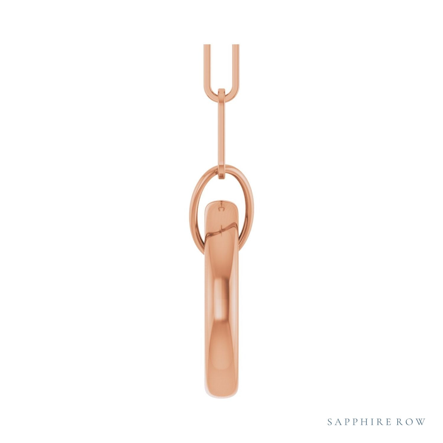 Sapphire Row Gold Circle Carabiner Necklace - 14K Rose Gold, 18" (view 3)