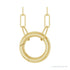 Sapphire Row Gold Circle Carabiner Necklace - 14K Yellow Gold, 16"
