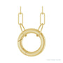 Sapphire Row Gold Circle Carabiner Necklace - 14K Yellow Gold, 16"