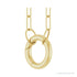 Sapphire Row Gold Circle Carabiner Necklace - 14K Yellow Gold, 16" (view 2)