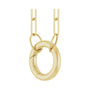 Sapphire Row Gold Circle Carabiner Necklace - 14K Yellow Gold, 16" (view 2)