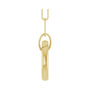 Sapphire Row Gold Circle Carabiner Necklace - 14K Yellow Gold, 16" (view 3)
