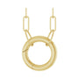 Sapphire Row Gold Circle Carabiner Necklace - 14K Yellow Gold, 18"