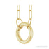 Sapphire Row Gold Circle Carabiner Necklace - 14K Yellow Gold, 18" (view 2)