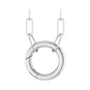 Sapphire Row Gold Circle Carabiner Necklace - 14K White Gold, 16"