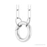 Sapphire Row Gold Circle Carabiner Necklace - 14K White Gold, 16" (view 2)