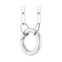 Sapphire Row Gold Circle Carabiner Necklace - 14K White Gold, 16" (view 2)
