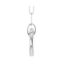Sapphire Row Gold Circle Carabiner Necklace - 14K White Gold, 16" (view 3)