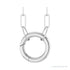 Sapphire Row Gold Circle Carabiner Necklace - 14K White Gold, 18"