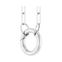 Sapphire Row Gold Circle Carabiner Necklace - 14K White Gold, 18" (view 2)