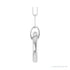 Sapphire Row Gold Circle Carabiner Necklace - 14K White Gold, 18" (view 3)