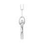 Sapphire Row Gold Circle Carabiner Necklace - 14K White Gold, 18" (view 3)
