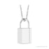 Sapphire Row Engravable Lock Necklace - Platinum, Large (view 2)