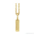 Sapphire Row Engravable Lock Necklace - 14K Yellow Gold (view 2)