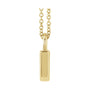Sapphire Row Engravable Lock Necklace - 14K Yellow Gold (view 2)