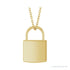 Sapphire Row Engravable Lock Necklace - 14K Yellow Gold, Large