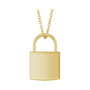 Sapphire Row Engravable Lock Necklace - 14K Yellow Gold, Large