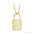 Sapphire Row Engravable Lock Necklace - 14K Yellow Gold, Large (view 2)