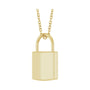 Sapphire Row Engravable Lock Necklace - 14K Yellow Gold, Large (view 2)