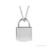 Sapphire Row Engravable Lock Necklace - Platinum