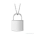 Sapphire Row Engravable Lock Necklace - 14K White Gold, Large