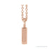 Sapphire Row Engravable Lock Necklace - 14K Rose Gold (view 2)