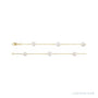 Sapphire Row Pearl Station Necklace - 14K Yellow Gold