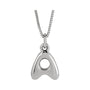 Sapphire Row Bubble Letter Necklace - A, 14K White Gold