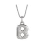 Sapphire Row Bubble Letter Necklace - B, 14K White Gold