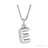 Sapphire Row Bubble Letter Necklace - E, 14K White Gold