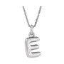 Sapphire Row Bubble Letter Necklace - E, 14K White Gold