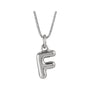 Sapphire Row Bubble Letter Necklace - F, 14K White Gold