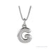 Sapphire Row Bubble Letter Necklace - G, 14K White Gold