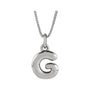 Sapphire Row Bubble Letter Necklace - G, 14K White Gold