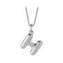 Sapphire Row Bubble Letter Necklace - H, 14K White Gold